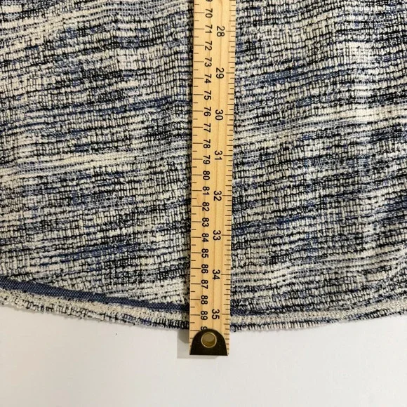 Max Studio Tweed Fit Flare Dress Short Sleeve Textured Blue White Black Sz L NWT - Picture 4 of 8
